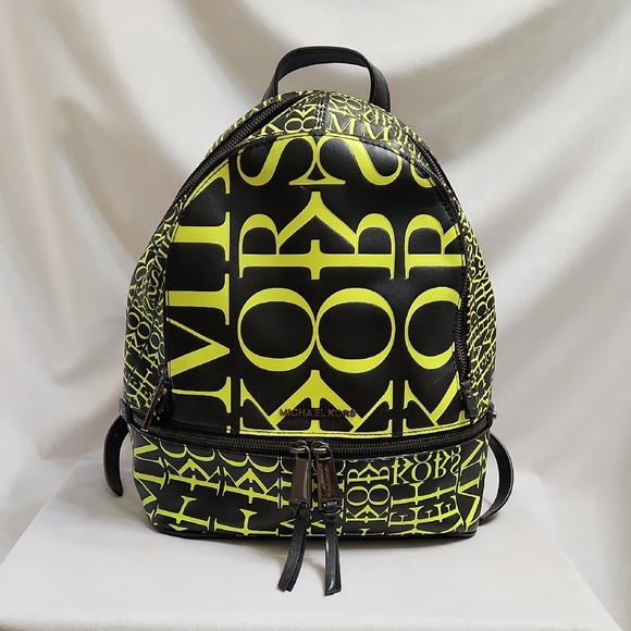 Michael Kors Rhea Medium Newsprint Print Logo Leather Backpack main image 7